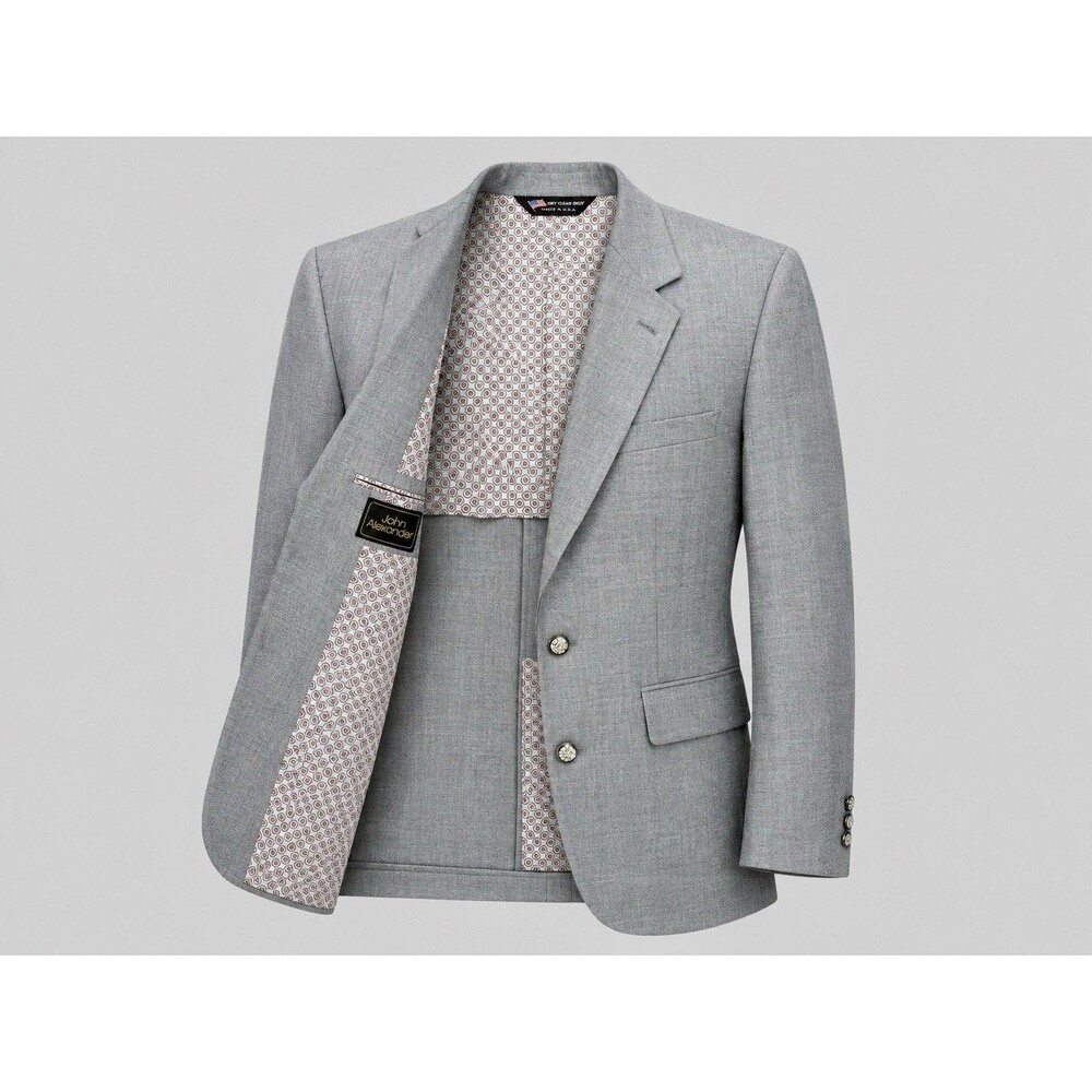 John Alexander Gray Blazer Sport Coat USA Made 2 Button Wool Blend Men’s 42R